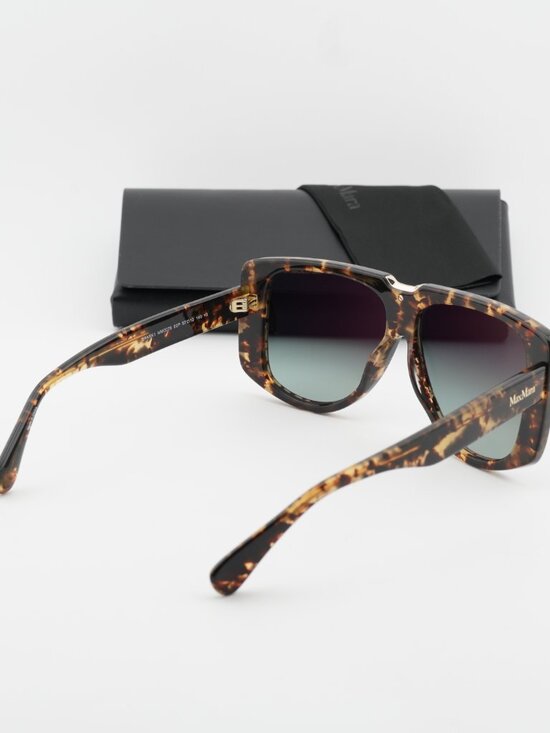 Max Mara SPARK1 MM0075 52P Shield Sunglasses - Dark Havana / Green main image 8